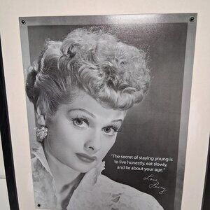 Love Lucy The Secret Of Staying Young Metal Tin Sign 17X21 Home Wall Decor